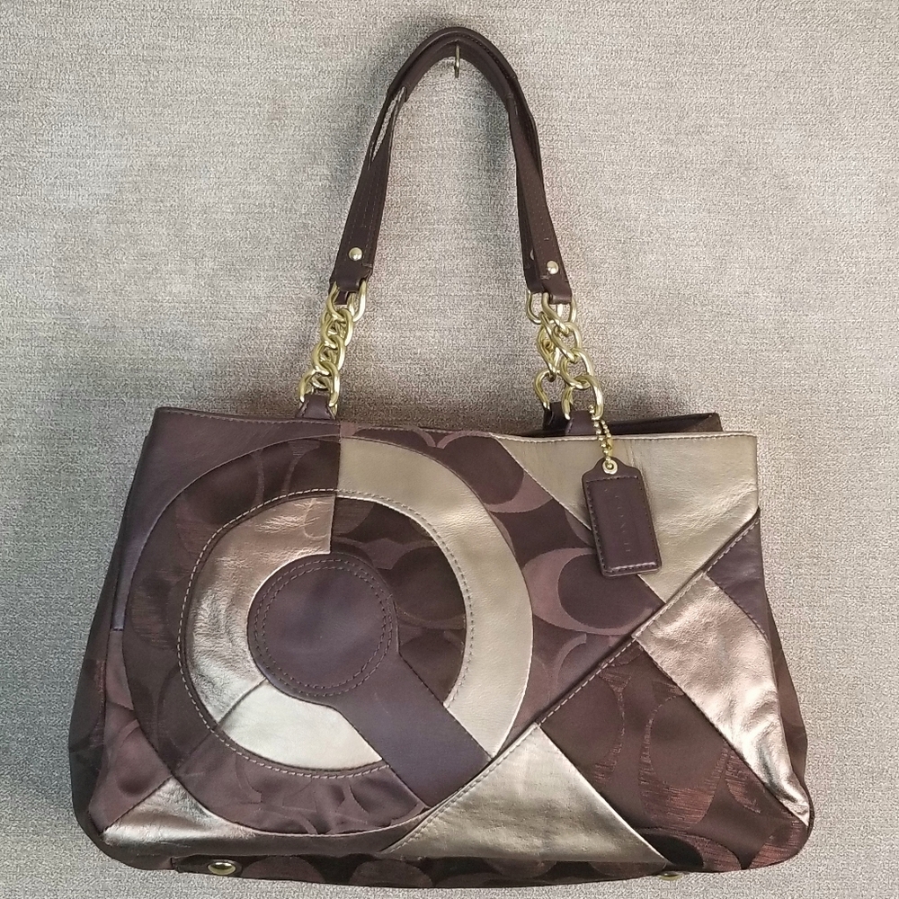 Coach Brown and Gold Tote Bag